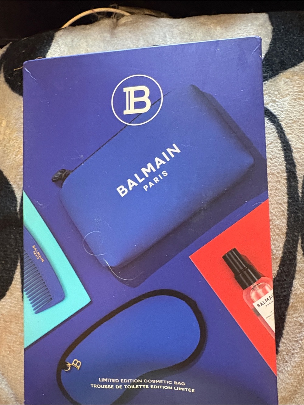 Balmain Blue Logo Cosmetic Pouch - Royal Blue